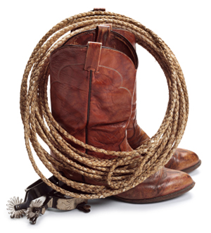 Cowboy Boots and Lariat